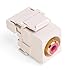 Leviton 40735-RRT QuickPort RCA 110-Type, Red Barrel, Light Almond