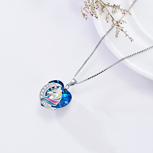 Aoboco Heart Unicorn Necklace Jewelry Sterling Silver Unicorn Moon Pendant Unicorn Birthday Gifts For Teen Girls Women #TOP2