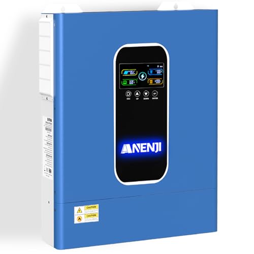 Aninerel 11000W Hybrid Wechselrichter 48V, Built-in 2 MPPT, Unterstützt Parallel 6 Einheiten, Max.160A Batterieladung,Kann Strom in Das Netz Einspeisen, Unterstützt batterielosen Betrieb