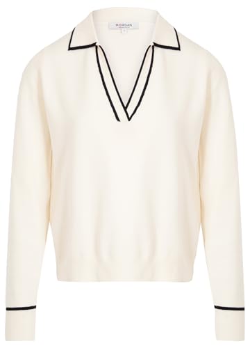 Morgan   Jersey para Mujer, Marfil/Negro, L