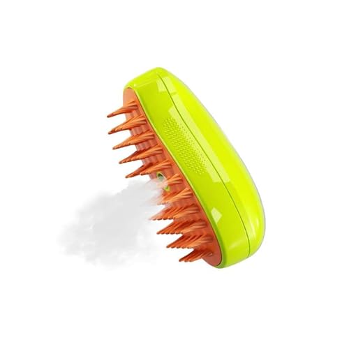 Image of Steamy Cat Brush, 3 In 1 Cat Steamer Grooming Brush Pet Hair Removal Comb, Self Cleaning Cat Steam Brush for Massage, Pet Shedding Brush for Removing Tangled and Loose Hair for Cat Dog (Green)