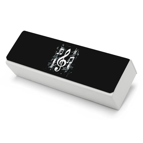 Musical Note Music Leather Glasses Case Fashion Hard Shell Portable Sunglass Organizer Eyeglasses Case for Mens Women