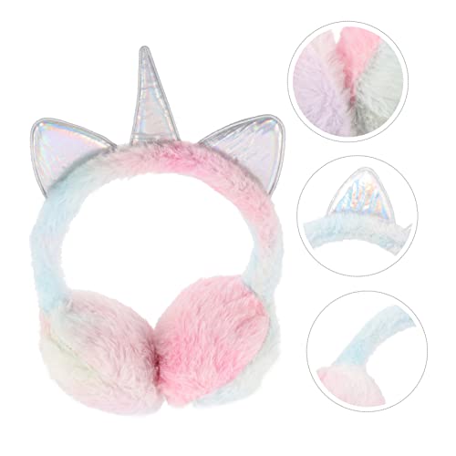 Lovely Unicorn Earmuffs for Winter Ear Covers Warm and Stylish Ear Protection for Outdoor Activities and Cold Weather Shiny Horn3