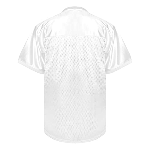 Mesospero Blank Football Jerseys For Men,Mesh Polyester Plain Football Shirt Pullover Sports Clothing S-3Xl Black White Grey (#Blank White, Small) #TOP2