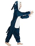 ABENCA Shark Onesie Kids Animal Costume Girls Pajamas One Piece Plush Sleepwear Cosplay Halloween Christmas.Blue Shark.130