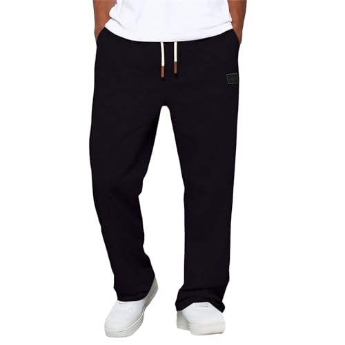 Pantalones de moda para hombre con cintura elástica para eventos sociales, ajuste recto, cómodos, pantalones casuales, Negro, M