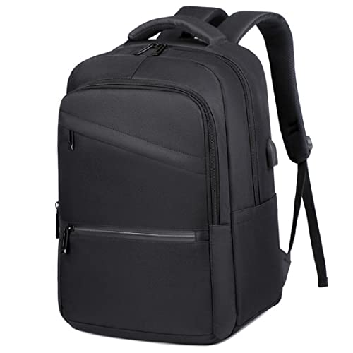 Sac à dos homme ordinateur 15.6 pouces grand format L en tissu Oxford noir étanche avec USB