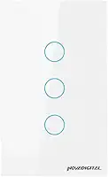 Interruptor Inteligente ZigBee 3 Botões Touch NovaDigital Branco Compatível Alexa Tuya Smart Life