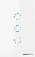 Interruptor Inteligente ZigBee 3 Botões Touch NovaDigital Branco Compatível Alexa Tuya Smart Life