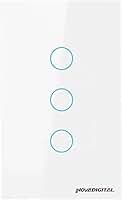 Interruptor Inteligente ZigBee 3 Botões Touch NovaDigital Branco Compatível Alexa Tuya Smart Life
