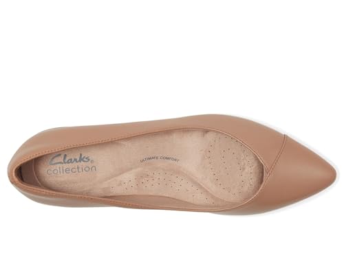 Clarks Clarks Women's Natalyn Wish Ballet Flat, Warm Beige Leather, 8.5 Wide