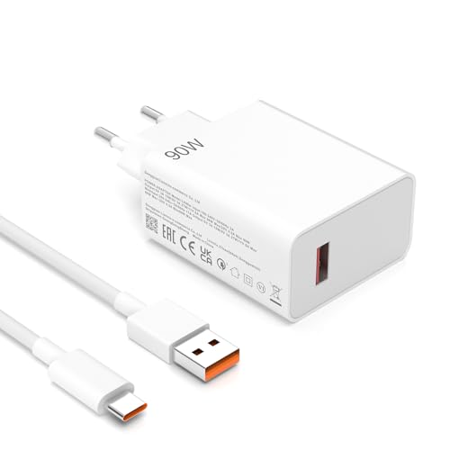 90W USB C Ladegerät Ladekabel für Xiaomi 17 Ultra 15TPro 15 14 15Ultra 15Pro 15S Pro 14 13 Ultra 90W Turbo Hyper Netzteil für Redmi Note 14Pro+ Turbo 4Pro 3 Poco X7 Pro F6 F7 mit 1M/3.3FT 6A Kabel