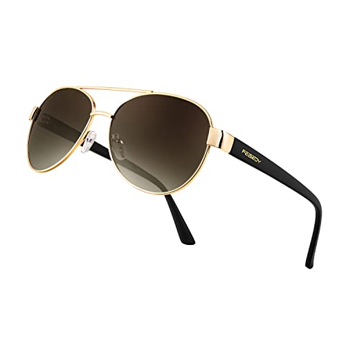 Image of FEISEDY Classic Aviator Sunglasses for Women Pilot Polarized Sunglasses Men UV400 Protection for Driving Fishing Golf B4109