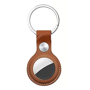 AICase Case for AirTag with Keychain Ring, Protective Leather Holder Tracker Cover with Keyring Compatible with Apple…