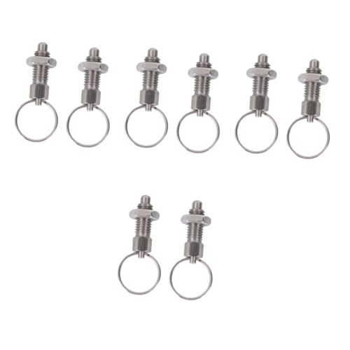 Housoutil 8 Pcs Spring-Loaded Plunger Spring Loaded Stainless Steel Springs Non- Lock- Out Knob Plunger Mechanical Plunger Accessories Lock Out Tools Pin M8 Manual Positioning Post