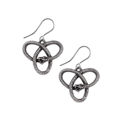 Alchemy Gothic Eve's Triquetra Frauen Ohrring schwarz/silberfarben