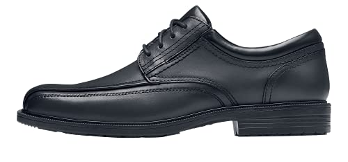Shoes for Crews Valet, Men's Slip Resistant Work Shoes, Water Resistant, Leather, Black, Size 14 Medium
