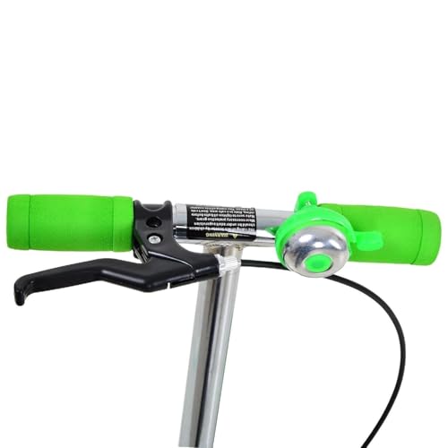 Image of Foldable Kick Skating Cycle LED Wheels | Kids 3 Wheel Kick Scooter with Adjustable Handlebar & Hight, Front Brake, Bell and Printed Deck | Skate Scooter for Kids Age 2-12 Years. (Green)