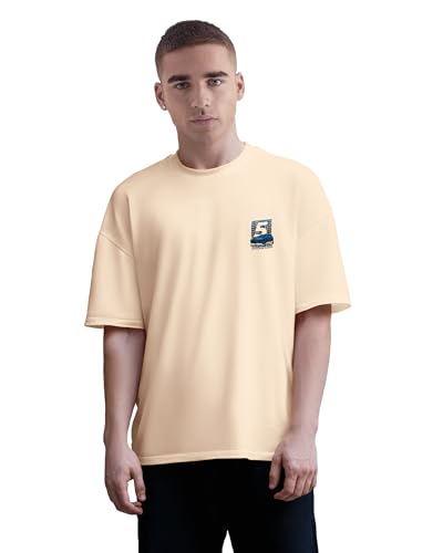 Image of Buy That Trendz Mens Oversized Tshirt 5 Motorsport Printed Crew Neck Cotton Drop Shoulder Half Sleeve Stylish Tshirt