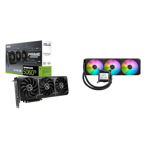 Image of Bundle of ASUS The SFF-Ready Prime GeForce RTX 5060 Ti 16GB GDDR7 OC Edition Graphics Card + ASUS Prime LC 360 ARGB LCD All-in-one CPU Liquid Cooler