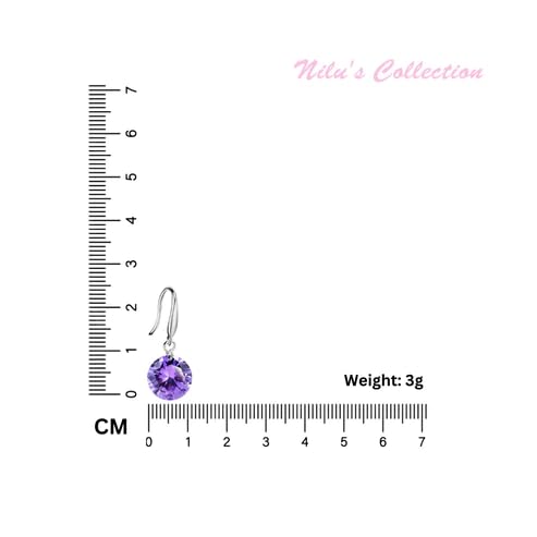 Image of Nilu's Collection Enchanting Light Weight Cubic Zircon Crystal Drop Earrings for Women and Girls, for Daily Use, Office Use