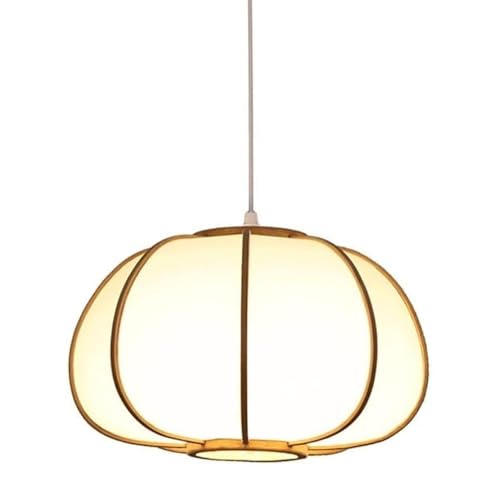 COSRUB Lámpara colgante de bambú vintage de estilo japonés for comedor, altura ajustable for cocina, isla y sala de estar.(38CM/14.9IN)