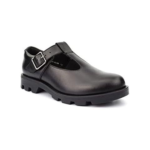 Girls Genuine Leather T-Bar School Shoes Cover