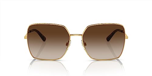 Dolce & Gabbana DG2242-02/13 Sunglasses GOLD w/BROWN GRADIENT DARK BROWN 57mm4