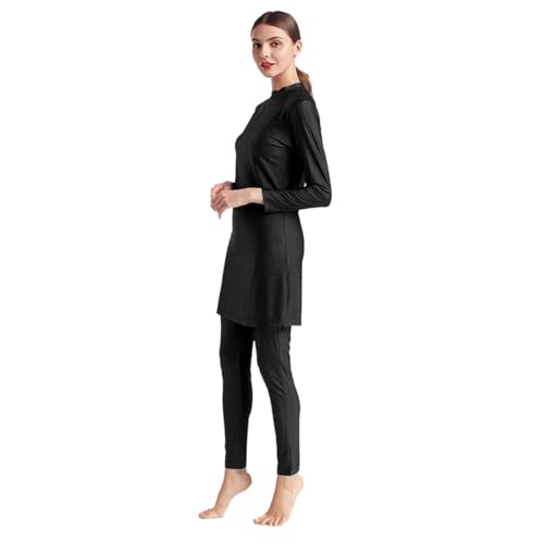 Burkini negro Medium de cobertura completa con hiyab para natación modesta 2