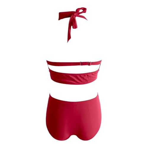 Tankini de dos piezas con lazo ajustable y estampado para verano 3