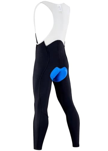 Przewalski Calça masculina de ciclismo acolchoada 4D para ciclismo, Preto, M