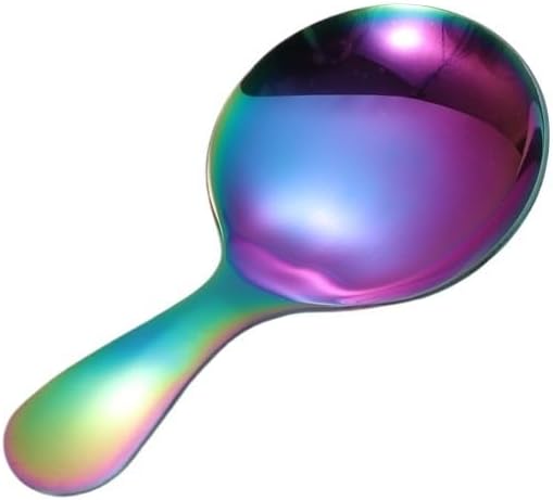 Silverware Flatware Set, 1/4/6/8/10 Pieces 304 Stainless Steel Short Handle Tea Spoon Cute Mini Ice Cream Spoon(Rainbow,10Pcs)