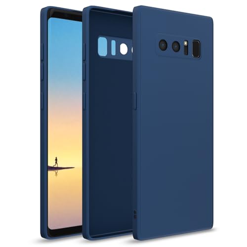 Image of Outlouders Back Cover for Samsung Galaxy Note 8 | Camera Protection | Durable Soft Matte Silicone Bumper Case (Blue)