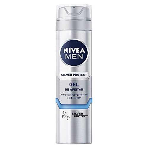 Cremas Y Lociones, Drugstore NIVEA MEN Gel para Afeitar Silver Protect (200 ml) Antibacterial con Iones de Plata, Manzanilla y Pro Vitamina B5 para una afeitada al ras