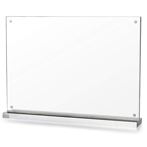 Soporte A5 de Sobremesa de Metacrilato Transparente, Expositor con Imanes para Folleto y Menú, DIN A5 Horizontal 210x148mm, 1 Unidad