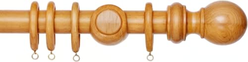 Javco Curtain Pole - Wooden Curtain Pole - Curtain Poles for Eyelet Curtains, Premium Quality Fixed Length Door Curtain Pole, Wooden Curtain Poles for Doors, Windows, Kitchen