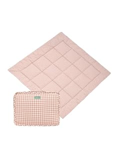 Molis&Co - Krabbeldecke 120x120x5 cm - 100% Baumwolle (OEKO-TEX) - Multifunktionale Spielmatte, Dick & Weich Gepolstert - Ideal als Babydecke & Spieldecke - Dusty Rose