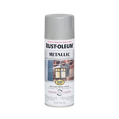 Image of Rust-Oleum 7277830 Stops Rust Metallic Spray Paint, 11 oz, Matte Nickel