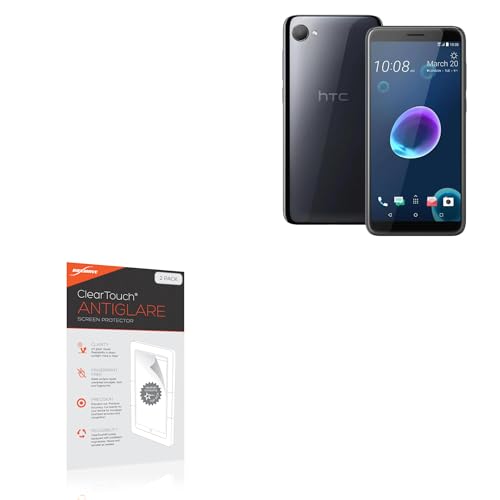 BoxWave Screen Protector Compatible With HTC Desire 12+ - ClearTouch Anti-Glare (2-Pack), Anti-Fingerprint Matte Film Skin