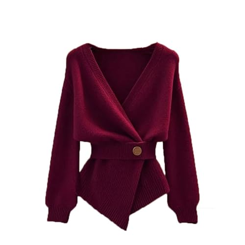 Women V-Neck Sweater Spring Autumn Loose Casual Long Sleeve Knitwear Soft Fashion Knitted Cardigan Coat4