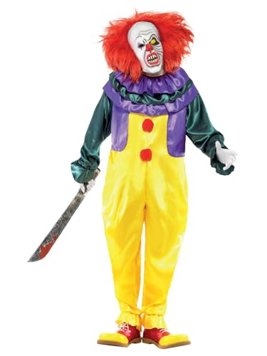 Costume clown horreur classique multicolore combinaison masque adulte