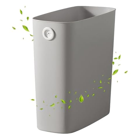 Poubelle rectangulaire en plastique gris Cover