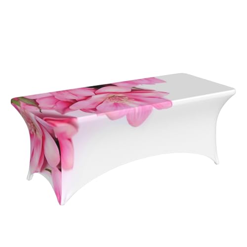 Nappe de table extensible en élasthanne à motif floral rose infroissable