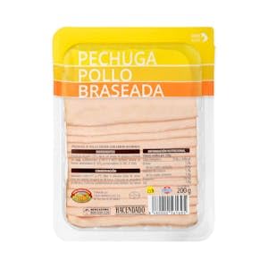 Pechuga de pollo braseada Hacendado finas lonchas Paquete 200 g Pack 2