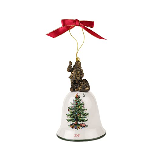 Spode - Christmas Tree Collection - Santa Annual Bell Ornament 2021 - Ornament measures at 4.5 Spode - Christmas Tree Collection - Santa Annual Bell Ornament 2021 - Ornament measures at 4.5"