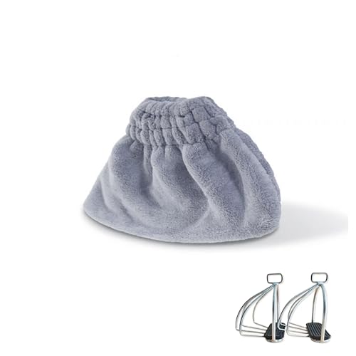 YASSINHE Stirrup Covers Stirrup Bag Stirrup Iron Covers for English Saddle Cage Safety Horse Stirrup Covers-Grey