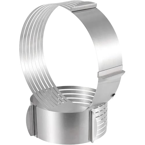 Anillo Para Tartas Rebanador de pastel redondo de acero inoxidable ajustable de 6 capas, cortador de pan de 6-12 pulgadas, molde de anillo for Mousse, herramientas for pasteles, accesorios for hornear