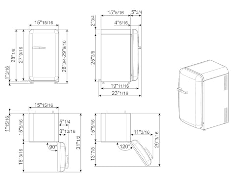 Image of Smeg FAB5 Retro Mini Fridge - 50s Style Compact Small Refrigerator, 1.2 cu ft, Automatic Defrost, LED Lighting, Adjustable Shelves- Made in Italy - Perfect for Home, Dorm, Office, Hotel -White