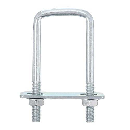 Image of uxcell Square U-Bolts, 8 Sets 50mm Inner Width 80mm Length M8 Zinc-Plated Carbon Steel U Clamp Bolt with Nuts and Plates, for Boat Trailer