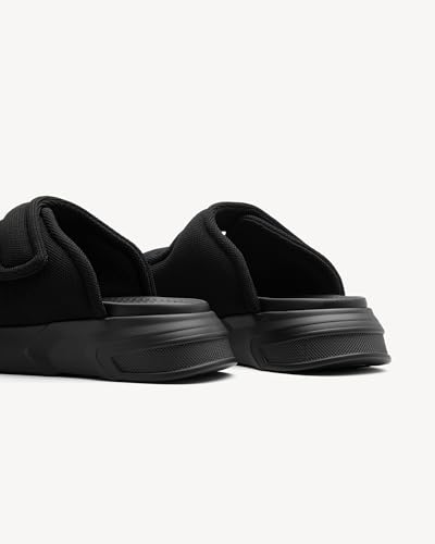 Women's Chunky Platform Sandals with Stretch Knit Upper & Memory Foam - Comfortable Summer Chunky Heel Slippers4